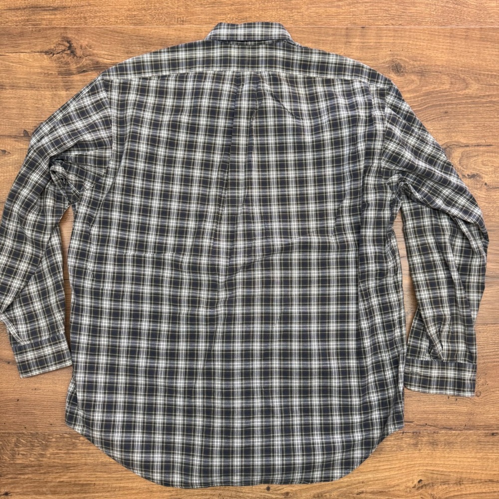 Polo Ralph Lauren Blake Men L Button Up Green Plaid Shirt Equestrian Preppy READ - Picture 3 of 6